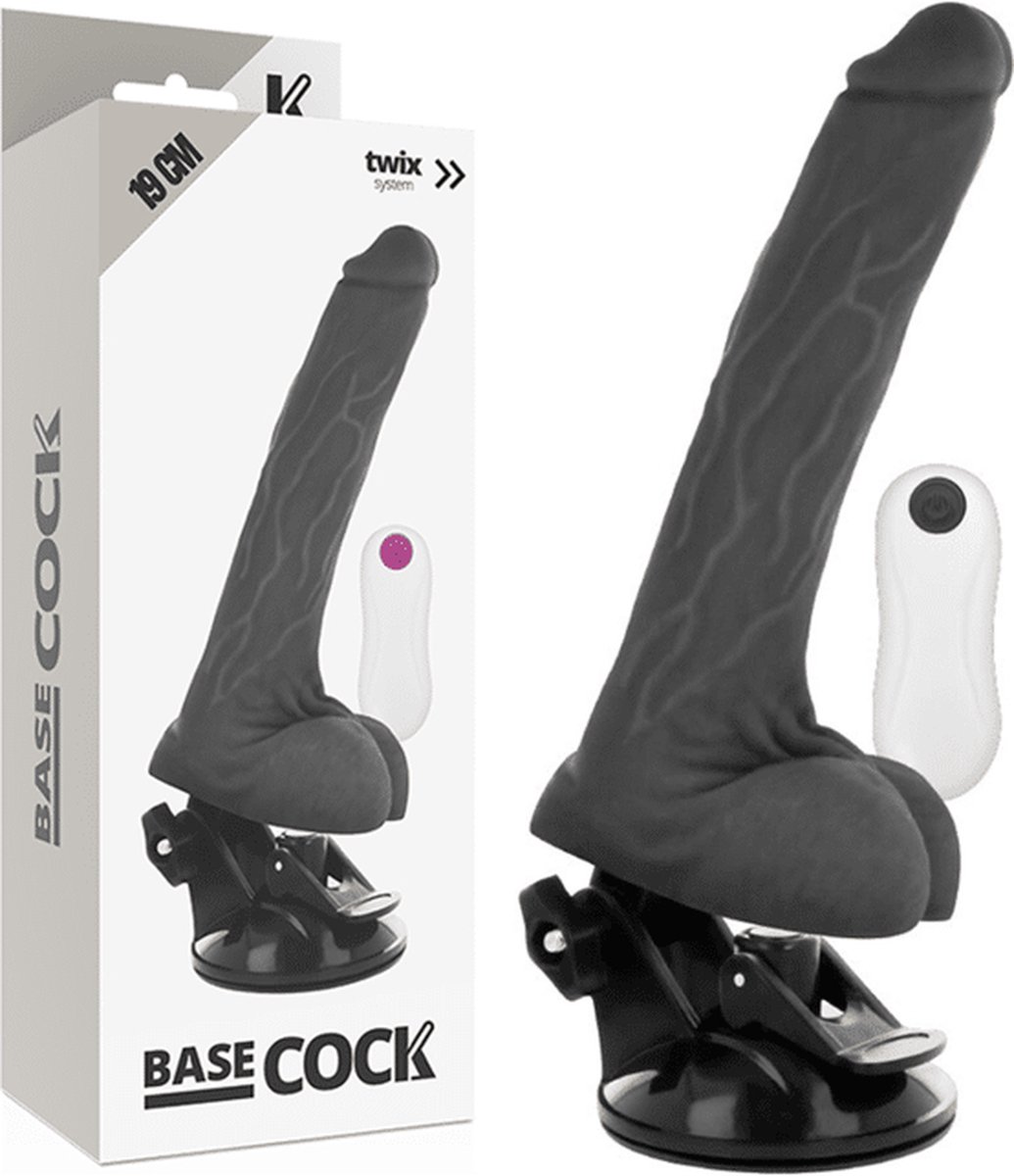Goedkoopste BASECOCK | Basecock Realistic Vibrator Remote Control Black 19 Cm