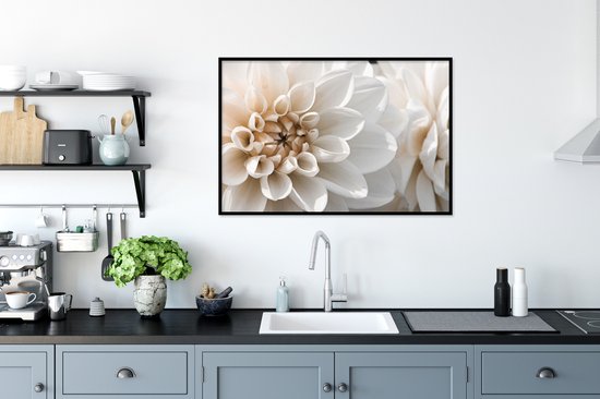 Fotolijst incl. Poster - Bloemen - Wit - Natuur - 120x80 cm - Posterlijst