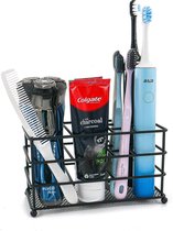 Tandenborstelhouder, tandenborstelorganizer voor Counter Top, 7 sleuven, elektrische tandenborstel en tandpastahouder, organizer voor thuis, badkamer, kantoor (zwart)