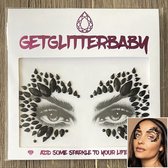 GetGlitterBaby® - Glitter Face Jewels / Festival Glitters / Strass Glitter Steentjes / Plak Diamantjes voor Gezicht / Rhinestones - Zwart
