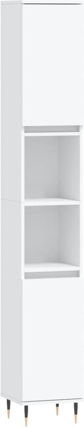 vidaXL Badkamer Kast bruin eikenkleur 30 x 35 x 95 cm Bewerkt hout vidaXL Badkamer Kast bruin eikenkleur 30 x 35 x 95 cm Bewerkt hout