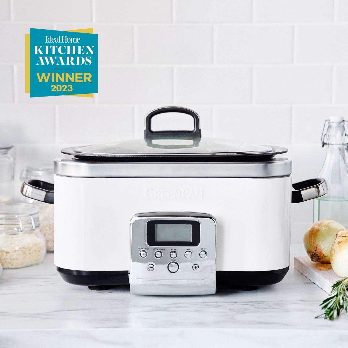 GreenPan Elite Slowcooker Cream 6L - PFAS-vrij - afbeelding 3