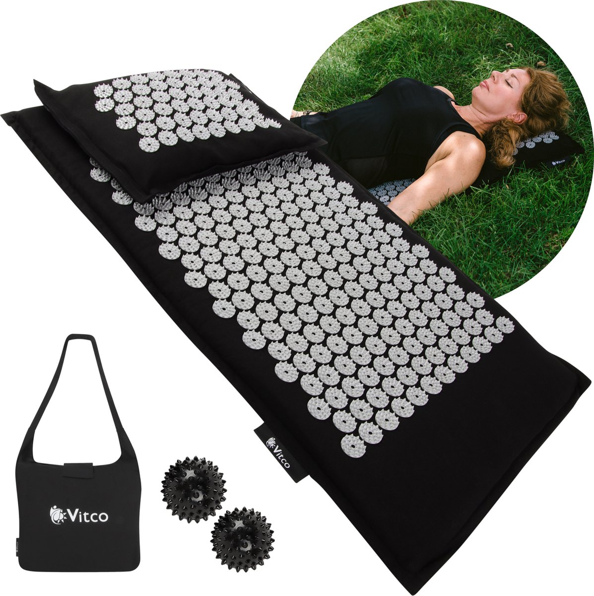 Vitco Spijkermat Acupressuur Mat met Kussen Shakti Mat