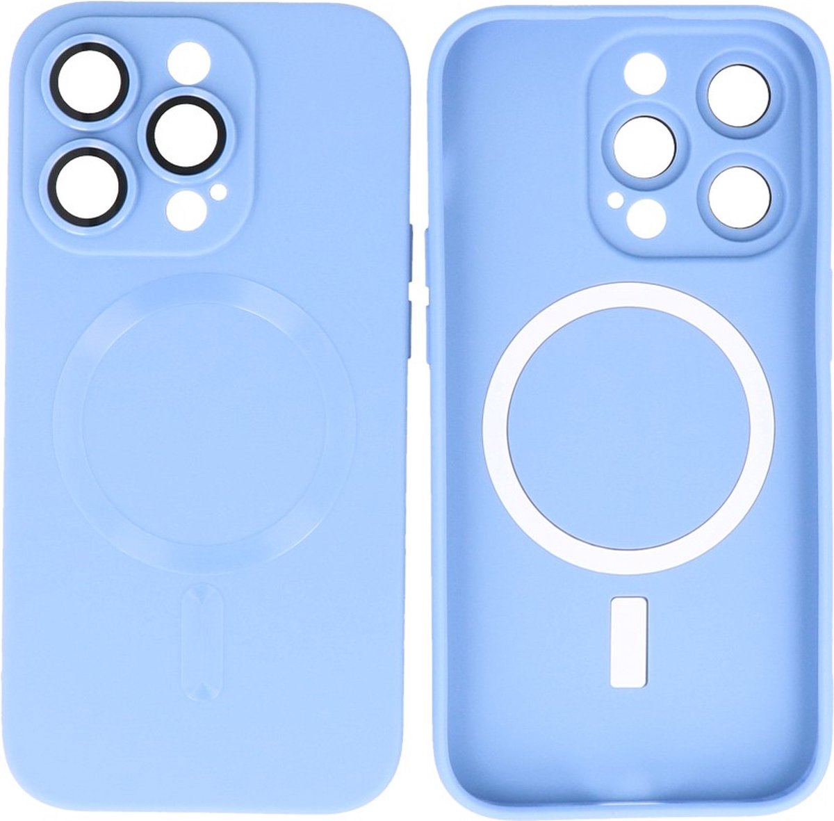 Hoesje Geschikt voor iPhone 13 Pro - Back Cover - MagSafe Hoesje met Camera Beschermer - Blauw