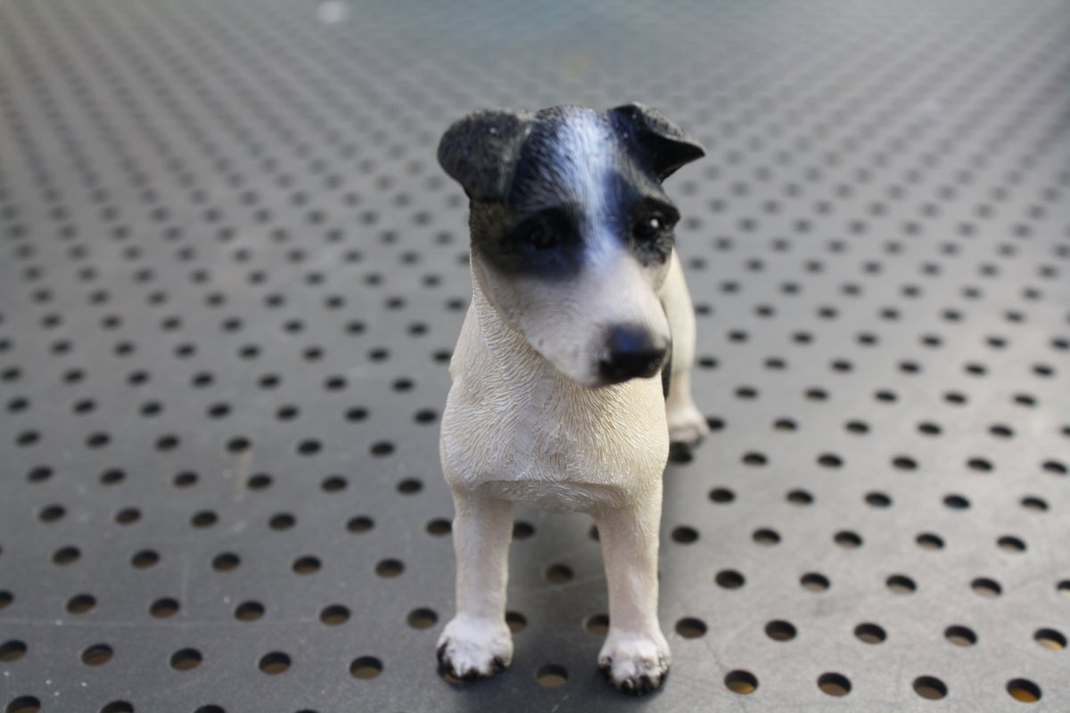 Chiot endormi Jack Russel 6 cm de haut - polyester - polystone - statue -  statue de