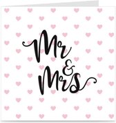 MR & MRS | kaart / wenskaart met envelop | voor huwelijk / bruiloft / trouwen
