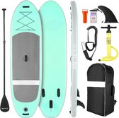 Opblaasbaar SUP Board - Groen - Stand Up Paddle Board - Verstelbare Peddel - Complete set - Inclusief rugzak - Inclusief Pomp - Inclusief Enkelkoord - 305 cm