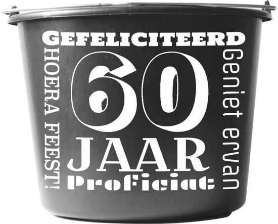 Emmer – 12 liter – zwart – Cadeau – Verjaardag – met tekst