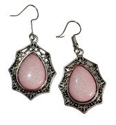 Boucles d'oreilles pendantes avec Pierre Rose