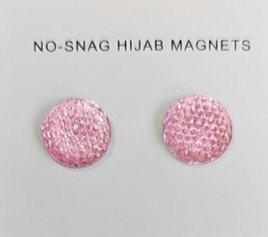 Fako Bijoux® - 2x Magnetische Broche - Hoofddoek Magneet - Sjaal - Hijab Accessoires - Abaya - 14mm - Set 2 Stuks - Roze