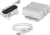 DrPhone Hibloks1 – 3 Magnetische Powerbanks Voor de VR Bril – Snel Ladende Batterijen – Geschikt Voor De Pico 4 - Wit