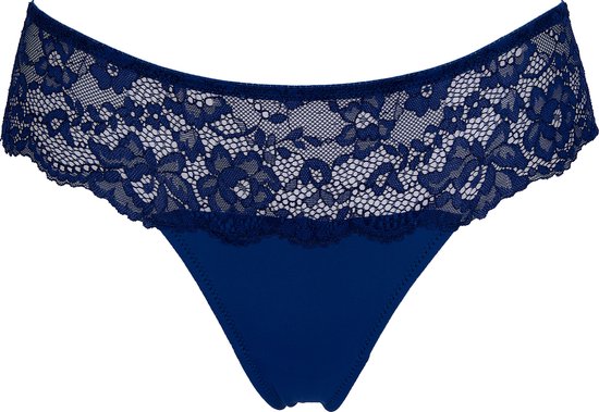 After Eden String in recycled fabric and lace Dames Onderbroek - Dark Blue - Maat L