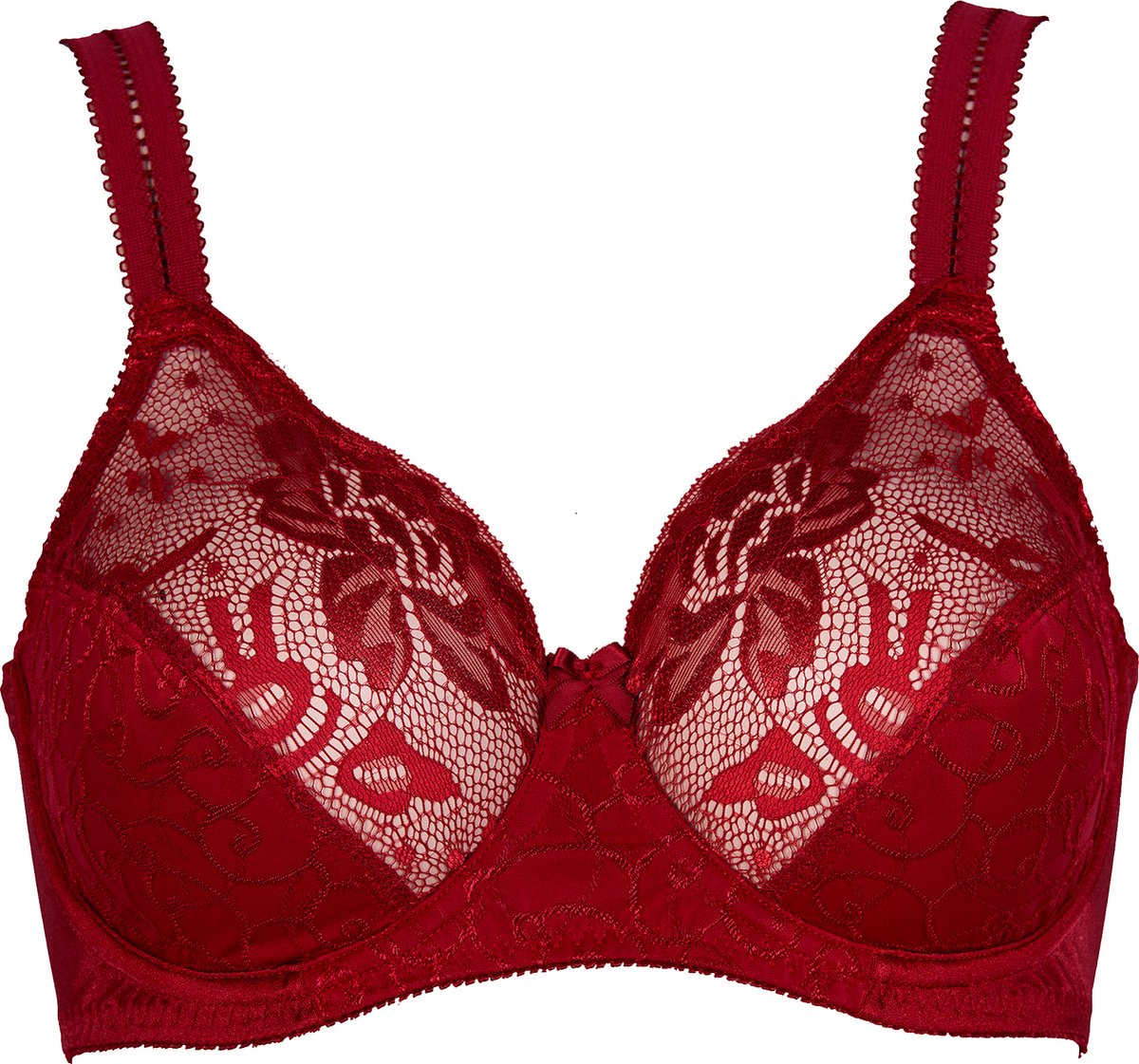 Elbrina Wire bra lace Dames Beha - Dark red - Maat 95G