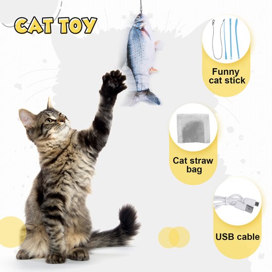 Jouet électrique pour chat - Extra facile à utiliser - Poisson dansant -  Poisson en