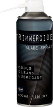 Trimmercide, Lame Spray 4 en 1, 400 ml, Antirouille, Refroidit, Nettoie et Lubrifie - Huile de Tondeuse