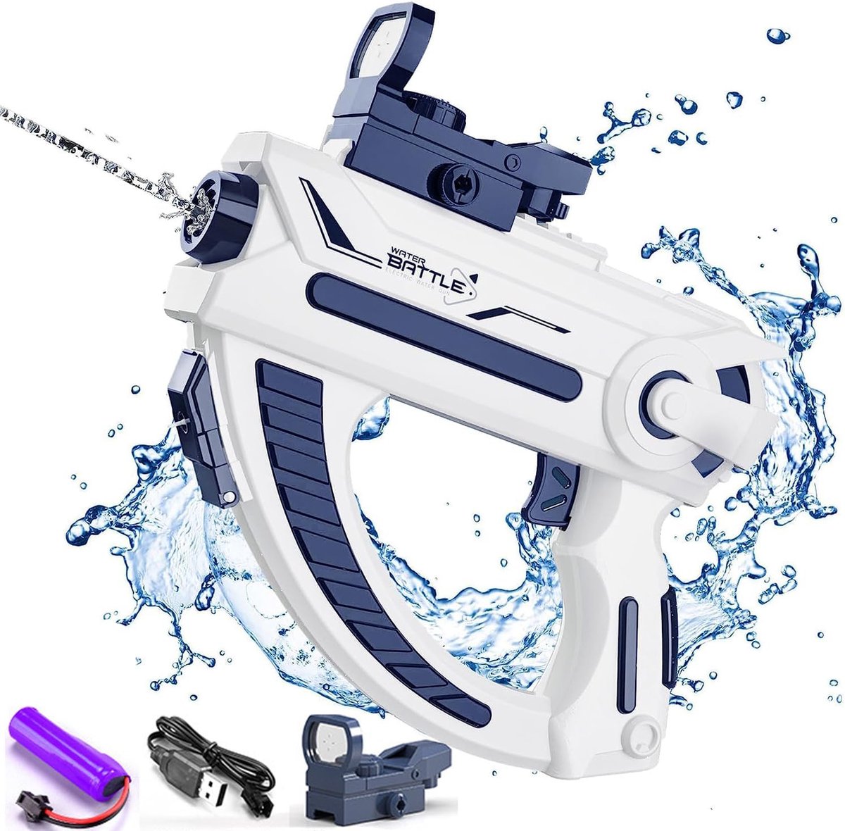 Elektrisch waterpistool voor volwassenen en kinderen, super krachtig waterpistool, speelgoed voor badkamer, zwembad, strand, tuin buiten, party, watergevechtsspel (blauw)