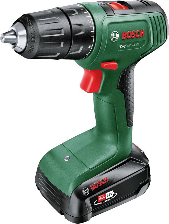 Bosch 06039D8007 Accu-schroefboormachine 18 V 1.5 Ah Li-ion Incl. 2 accus, Incl. lader, Incl. koffer, I