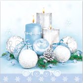 1 Pakje papieren lunch servetten - Xmas blue & silver composition - Kerst