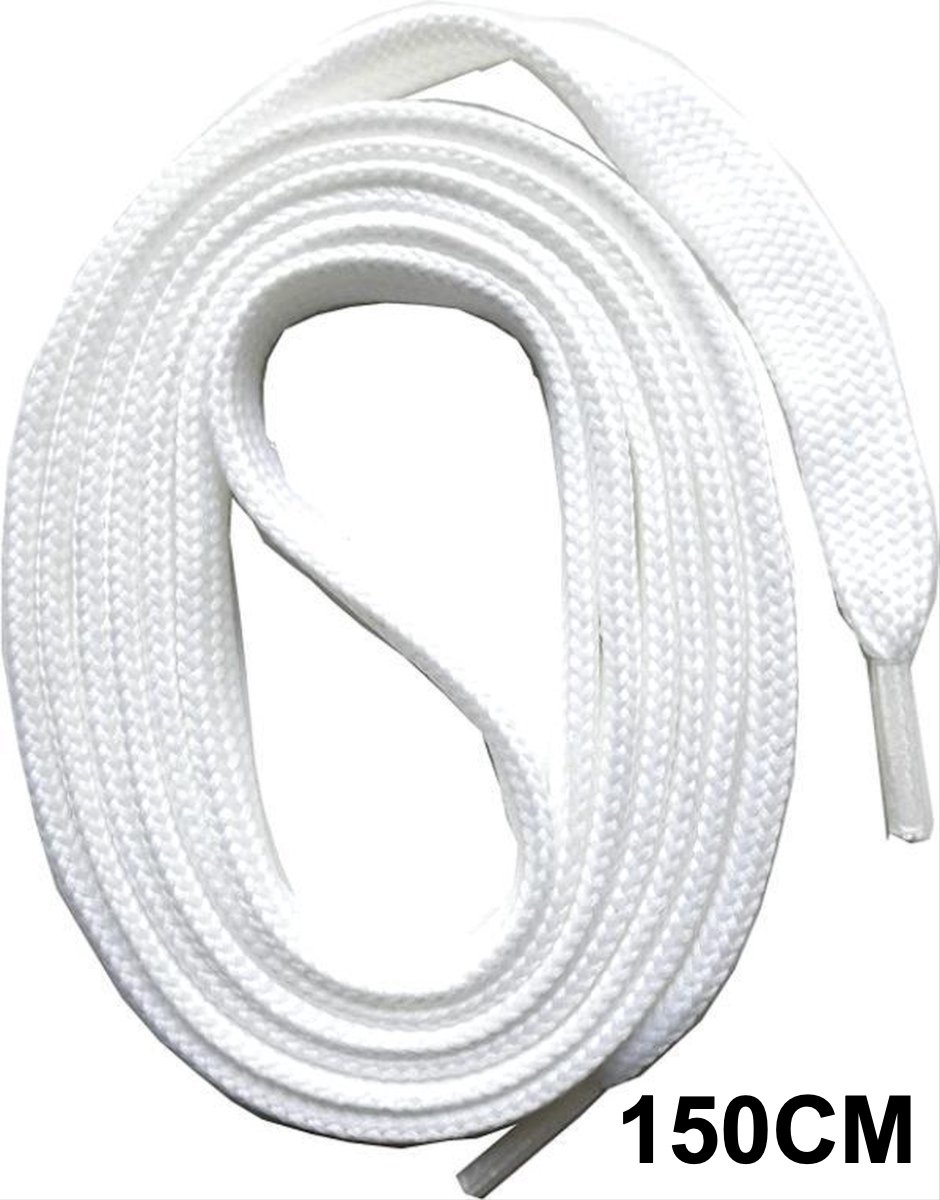 CHPN - Veters - Schoenveters - Witte veters - Sneakerveter - Schoenaccessoire - Wit - Platte veters - 150CM - 1 paar