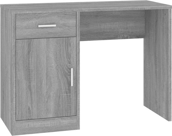 vidaXL Bureau avec armoire et tiroir Gris Sonoma 100 x 40 x 73 cm Bois traité