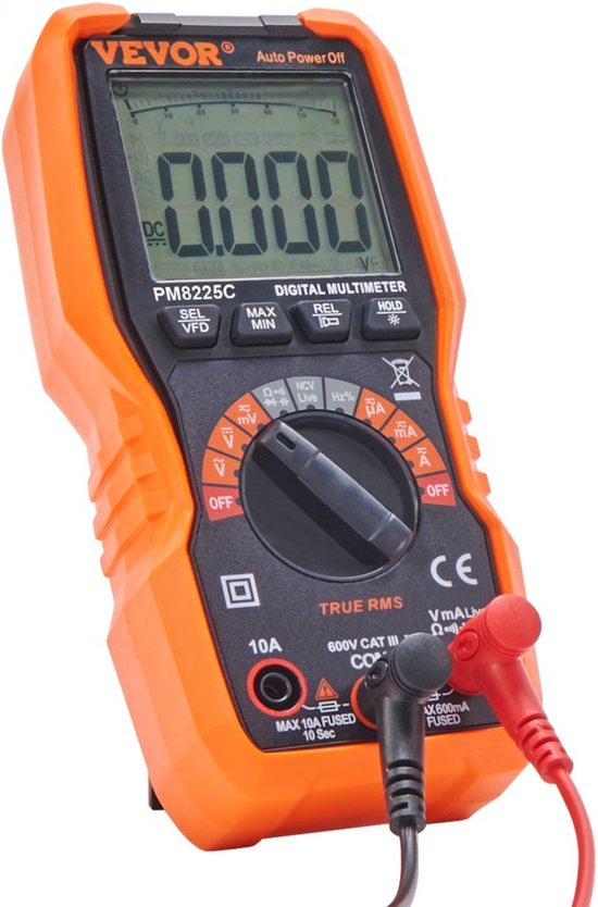 Dakta® Multimètre numérique 4000 points Voltmètre Testeur de batterie  Testeur de