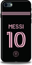 Messi Inter Miami hoesje iPhone 7 / 8 / SE (2020) backcover softcase zwart roze