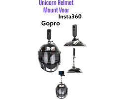 Unicorn Helmet Mount – Voor Insta360 One X3 X2 X R GO – Gopro 11 10 9 – Helm Mount Kit insta360 – Aluminium – actie sporten – fietsen skiën – Motorcycle set – Insta360 GoPro – helmet Mount – Unicorn camera Mount – Bike helmet camera holder – gopro