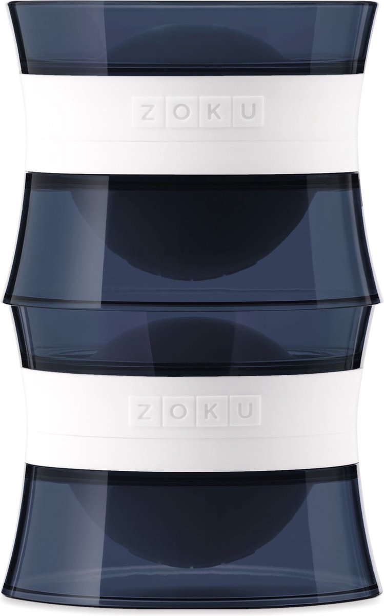 IJsbal Maker, IJsblokjes Vorm, Set van 2 Stuks, Polypropyleen/Siliconen, BPA vrij, Blauw - Zoku