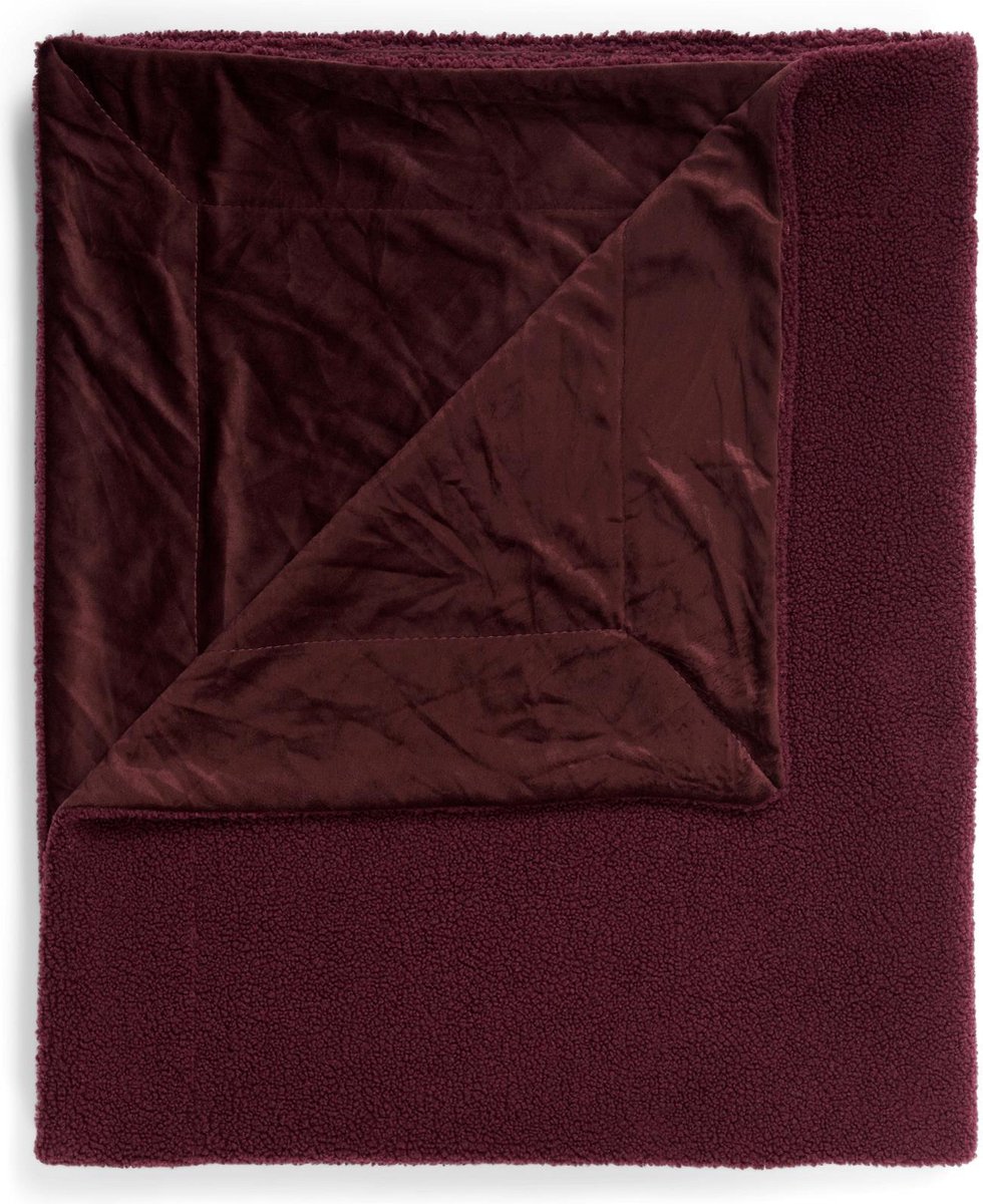 Essenza Teddy Plaid plum wine - 150x200 cm