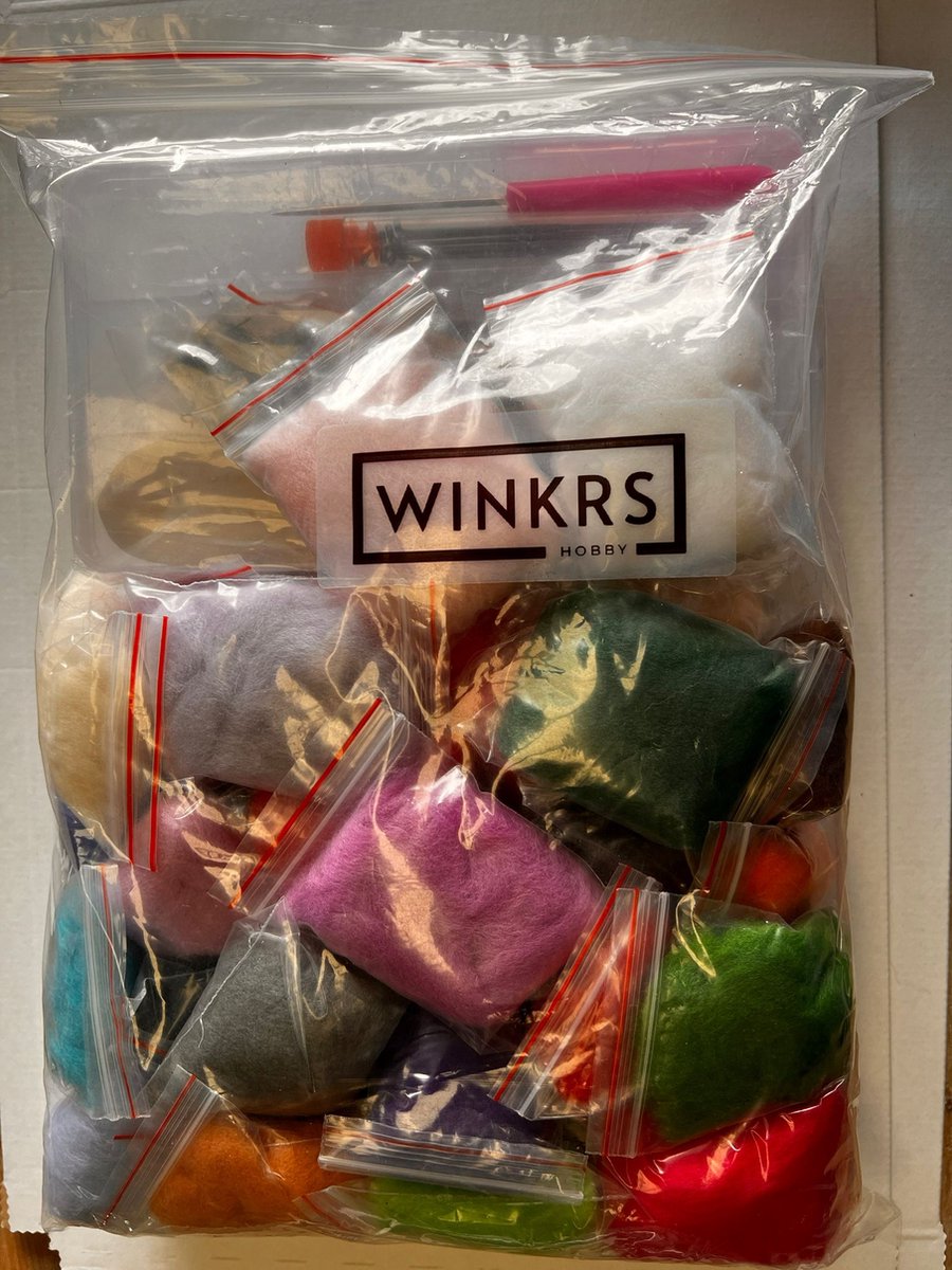 Compleet vilt pakket voor beginners en gevorderden - 50 kleuren wolvilt met gereedschap in opbergbox - Viltnaalden starters set - Naaldvilten / Wolvilten — afbeelding 5