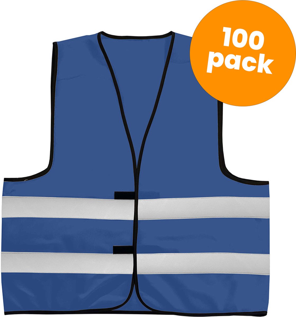 100-pack blauwe veiligheidshesjes - Veiligheidsvesten blauw - Veiligheidshesjes volwassenen - Hesjes evenementen - Hesjesfabriek