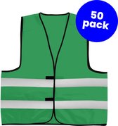 50-pack groene veiligheidshesjes - Veiligheidsvesten groen - Veiligheidshesjes volwassenen - Hesjes evenementen - Hesjesfabriek