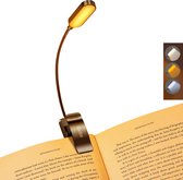 leeslamp boekklem-USB C oplaadbare boeklamp met 16 LED's-3-kleurentemperatuurmodi (wit/amber/gemengd)-oneindige helderheidsklemlam