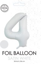 ballon aluminium numéro 4 blanc mat métallisé