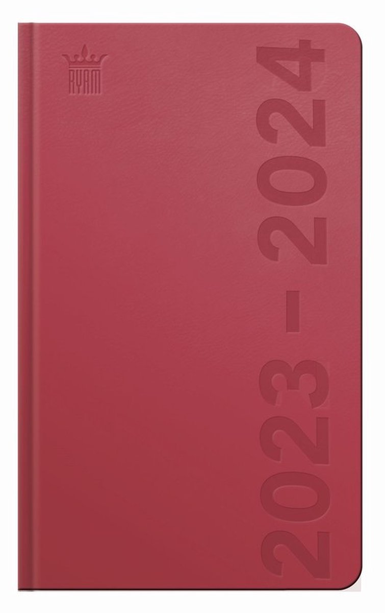 Ryam - Cursus agenda DeLuxe rood - 2023/2024 - Weekoverzicht - Hardcover- A6 (9 x 15cm)