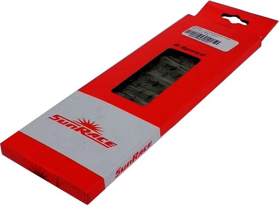 Sunrace 8-speed fietsketting - 116 schakels - Grijs - Staal - Voor gravel en stadsfietsen van Sunrace — afbeelding 2