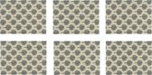 Krumble Placemat - Boom patroon - Set van 6 - Placemats - Borden onderlegger - Tafelbeschermer - Tafelaccessoires - Rechthoek - Katoen - Beige met antraciet - 30 x 40 cm