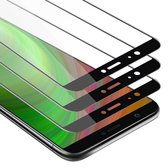 Cadorabo 3x Screenprotector geschikt voor Huawei P SMART 2018 / Enjoy 7S Volledig scherm pantserfolie Beschermfolie in TRANSPARANT met ZWART - Getemperd (Tempered) Display beschermend glas in 9H hardheid met 3D Touch