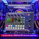 Live Geluidskaart -Audio-interface - DJ Mixer Effecten - Stemwisselaar - F988 Bluetooth Stereo Audiomixer voor Live Streaming, Youtube, PC, Opnamestudio en Gaming