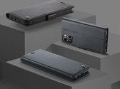 CaseMe - Hoesje geschikt voor iPhone 15 - Retro Wallet Book Case - Met Magnetische Sluiting - Zwart