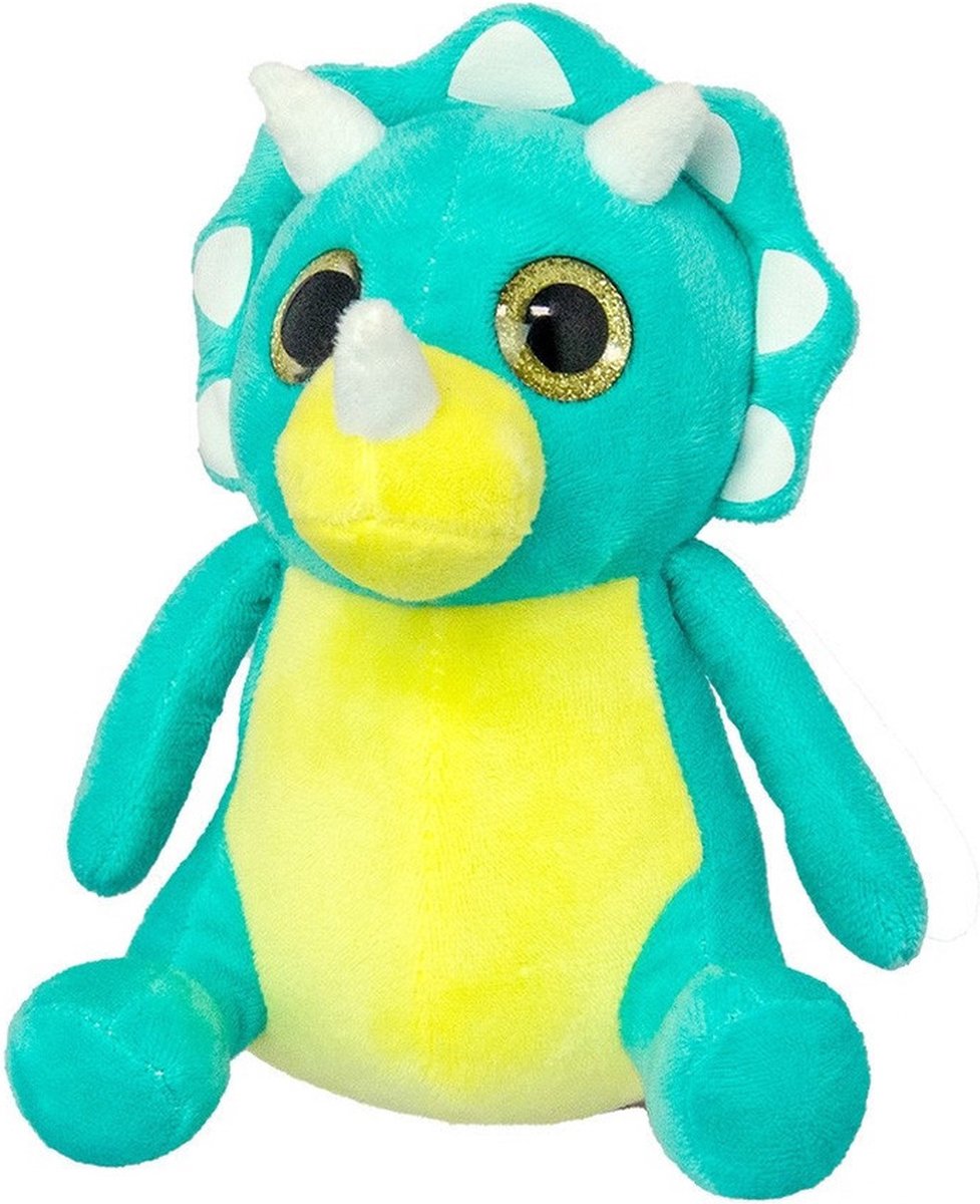 Wild Planet Dinosaurus Knuffel - 19 cm - pluche Triceratops dino knuffeltje
