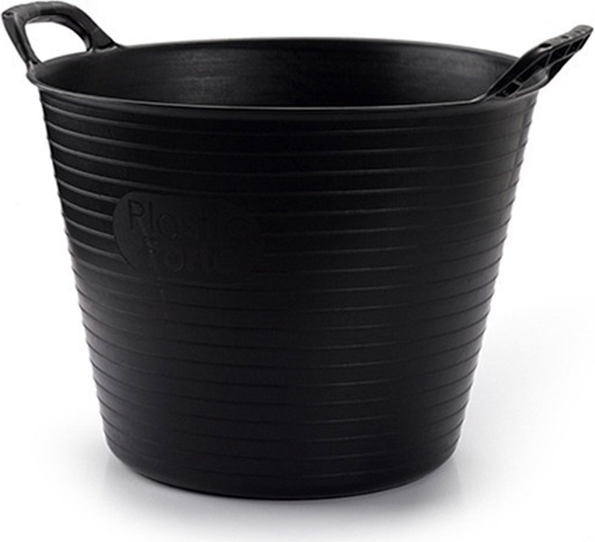 Goedkoopste Plasticforte flexibele emmer/kuip - zwart - kunststof - rond - 42 liter - 49 x 45 x 38 cm - wasmanden - tuinafval - speelgoed