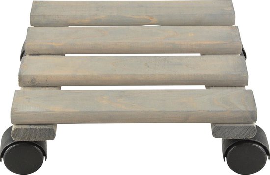 Esschert Design Plantentrolley - hout - 28 cm - tot 100 kg - trolley voor kamerplanten - Esschert Design