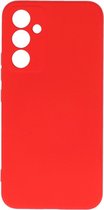 Protection de l'appareil photo Coque arrière en Siliconen avec doublure en microfibre douce - Convient pour Samsung Galaxy A34/A34 5G - Rouge