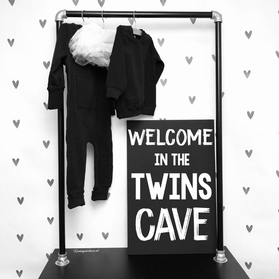 Decoratie bord voor een Tweeling-Tekstbord-Welcome-in-the-twins -cave