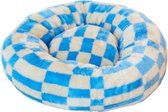 Dogguo Block Round Bed Blauw&Beige - Hondenmatras - S