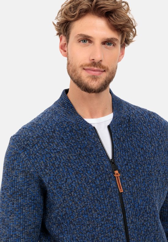 camel active Casual herenvest van een katoen-linnenmix, donkerblauw, 52
