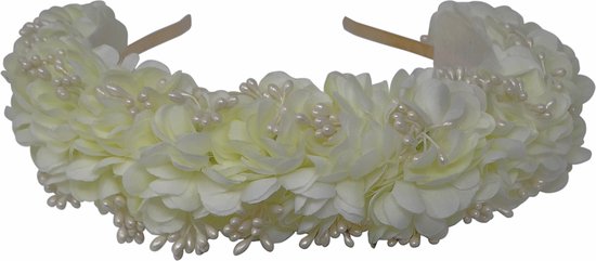 Jessidress® Haarbloemen Communie Hoofdband Bruidsmeisjes Haar diadeem met bloemen Haarband - Beige