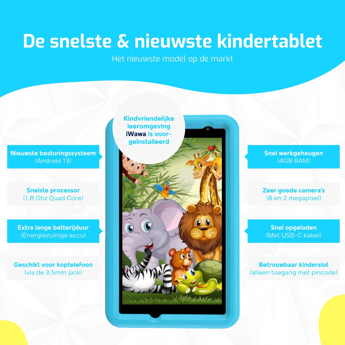 Tablette pour enfants de 10 Android 13 résistante aux chocs, 12 Go + 128  Go, Octa-Core, écran tactile HD 1280 x 800, contrôle parental pré-installé