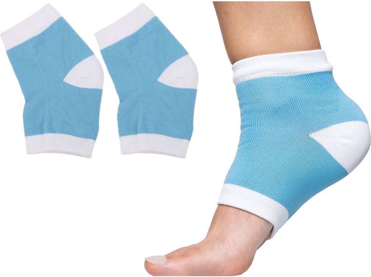 Hielbeschermers - sok met siliconen hiel - hielsokken - 1 paar blauw